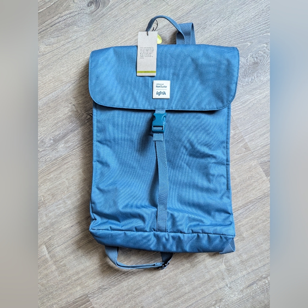 Lefrik Recycled Blue Laptop Backpack Oracle NetSuite Branded